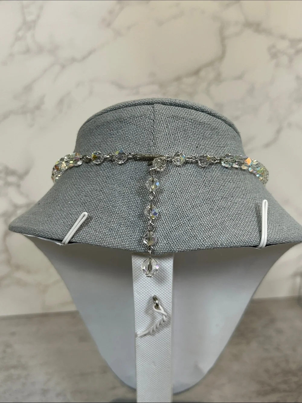 Corocraft Vintage Crystal Aurora Borealis Bead Necklace - Clear